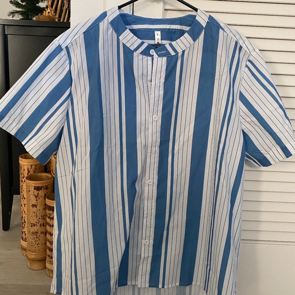 Blue and White striped Button Down